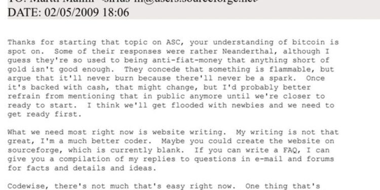 The New Satoshi Emails: 120 Pages Detailing Work on Bitcoin