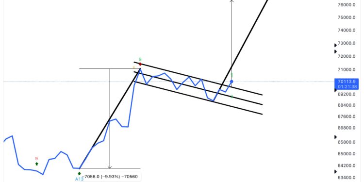 Bitcoin Bull Flag Could Predict 10% Surge To $77,000, Analyst Explains