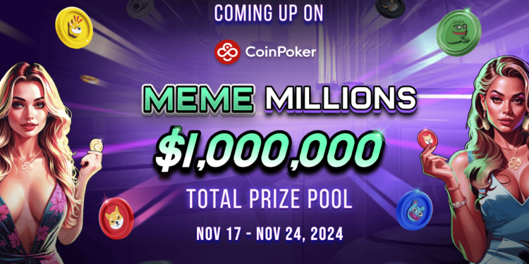 CoinPoker’s Meme Millions Tournament Series Is A $1,000,000 Extravaganza For DOGE, SHIB And PEPE Fans 