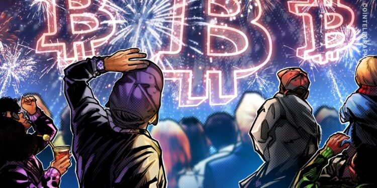 Bitcoin logo shines over Austin, Texas as Gemini sets new world record