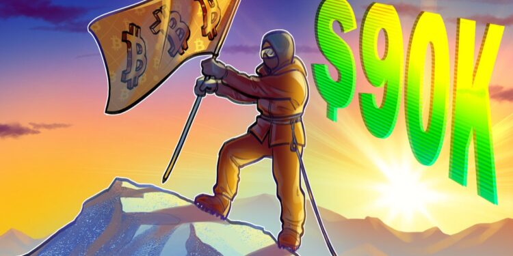 Bitcoin poised to reclaim $90,000, according to derivatives metrics