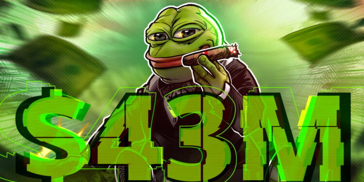Crypto trader turns $2K PEPE into $43M, sells for $10M profit