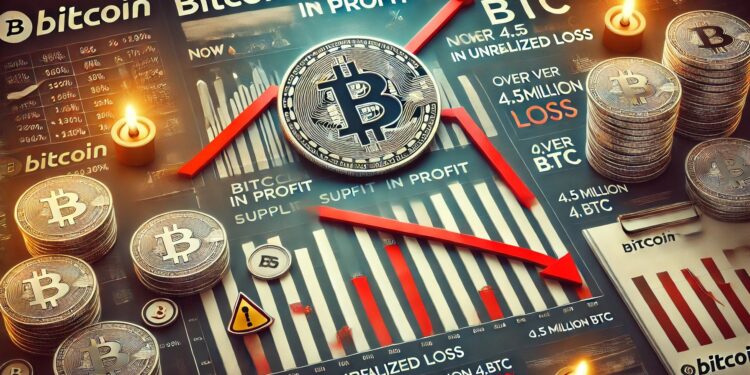 Bitcoin Supply in Profit Drops To 76% – Over 4.5M BTC Now In Unrealized Loss