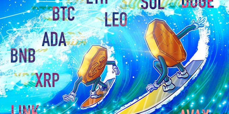 BTC, ETH, XRP, BNB, SOL, DOGE, ADA, LEO, LINK, AVAX