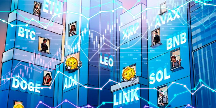 BTC, ETH, XRP, BNB, SOL, DOGE, ADA, LEO, LINK, AVAX