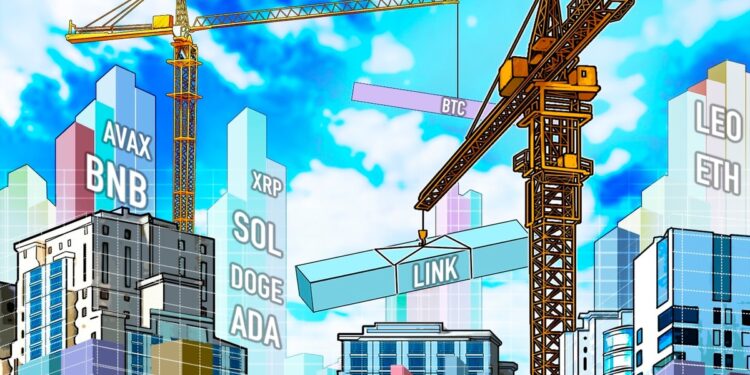 BTC, ETH, XRP, BNB, SOL, DOGE, ADA, LEO, LINK, AVAX
