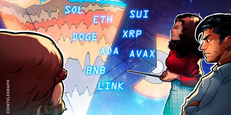 BTC, ETH, XRP, BNB, SOL, DOGE, ADA, SUI, LINK, AVAX