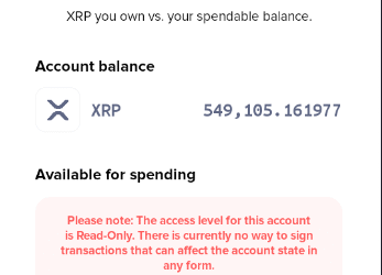 How to disable ReadOnly in XRP wallet?