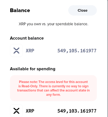 How to disable ReadOnly in XRP wallet?