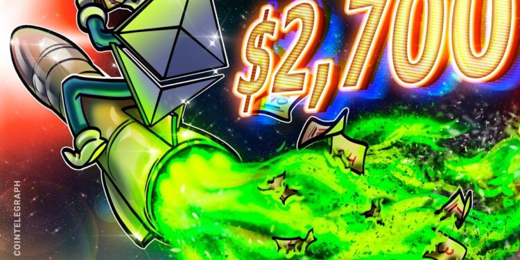 Ethereum Staking Hits Record As Price Surges To $2,700