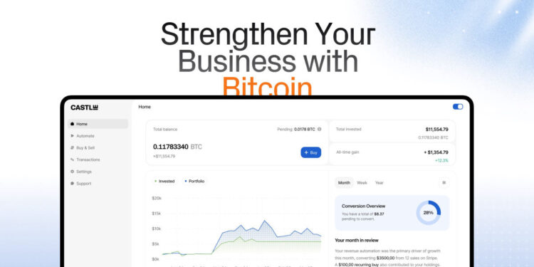 Castle Raises $1M To Bring Automated Bitcoin Treasury To Small & Medium-Sized Businesses