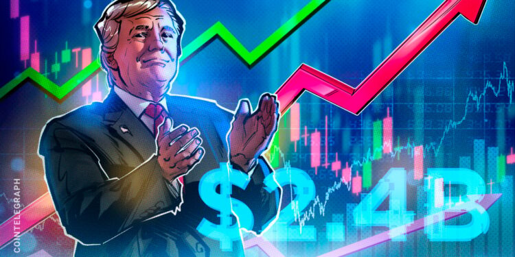 Trump Has Gained $2.4B in Crypto Industry Since 2022: Report