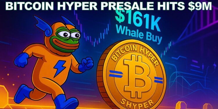 Viral Bitcoin Hyper Presale Hits $9M as Whale Buys $161K
