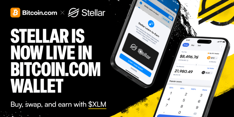 Bitcoin.com Wallet Integrates Stellar Blockchain, Expanding Access to Fast, Low-Cost Payments and DeFi