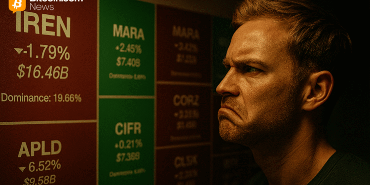 Bitcoin Mining and Treasury Firms Falter Together as BTC Drops 4.6% on the Week