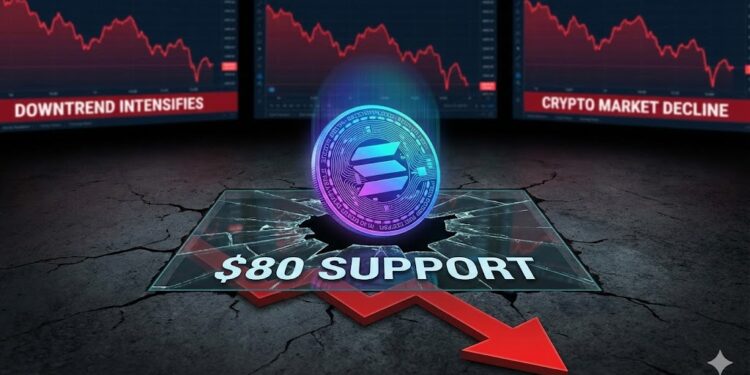 Solana (SOL) Loses $80 Floor, Downtrend Signals Intensify Rapidly Across Broader Crypto Space