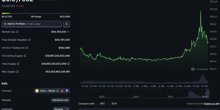 What is WKC Crypto? WIKICAT Price Correction on BSC After +40% Pump