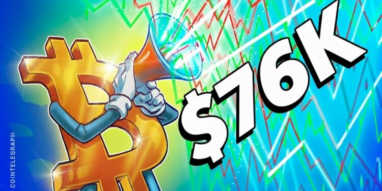 Bitcoin Hitting Resistance After Rally to $76K: CryptoQuant