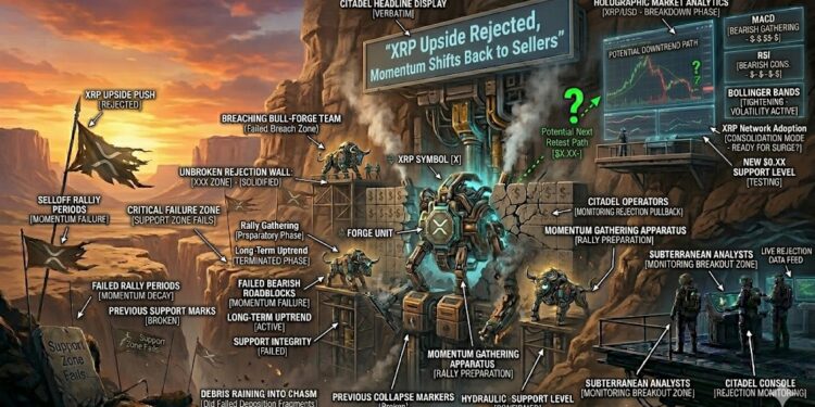 XRP Price Upside Rejected, Momentum Shifts Back to Sellers