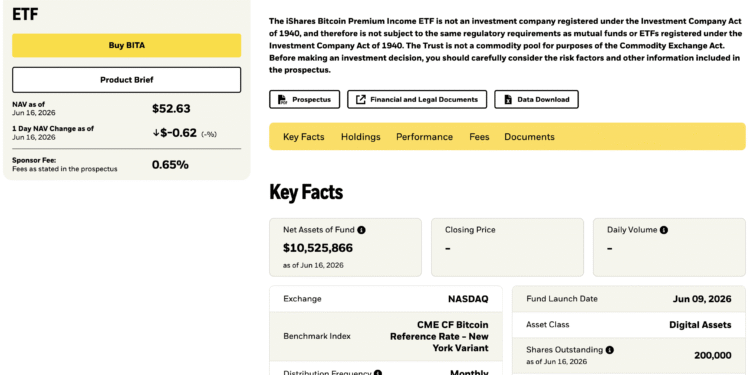 BlackRock BITA Bitcoin ETF Live: Income at 15–25% Yield
