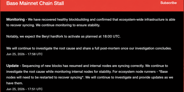 Base Network Stalls After Invalid Block Freezes Sequencer