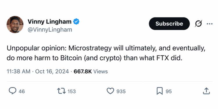 Vinny Lingham Predicted Saylor Would Hurt Bitcoin More Than FTX. Now He’s Explaining Why – Bitcoin News