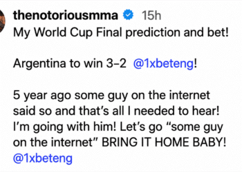 Former UFC Champion Conor McGregor Risks $100K on Viral 3-2 World Cup Prophecy With a $3.6M Payday