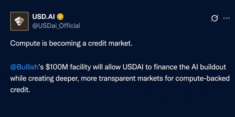 Bullish Makes $100M AI Credit Bet With GPUs Serving as Collateral