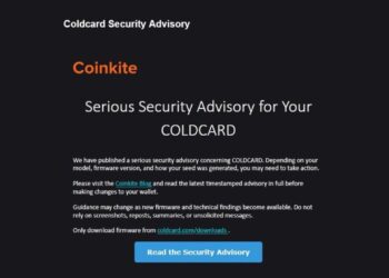 Coinkite Under Fire for Retaining Customer Emails After $88M Coldcard Hack