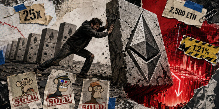 Machi Big Brother sells 3 Bored Apes to cut his Ethereum long in 52%, but liquidation moved to just $22 away