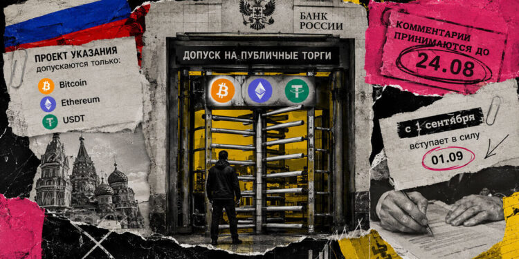 Russia picks Bitcoin, Ethereum and USDT for public trading as retail faces $58,000 cap