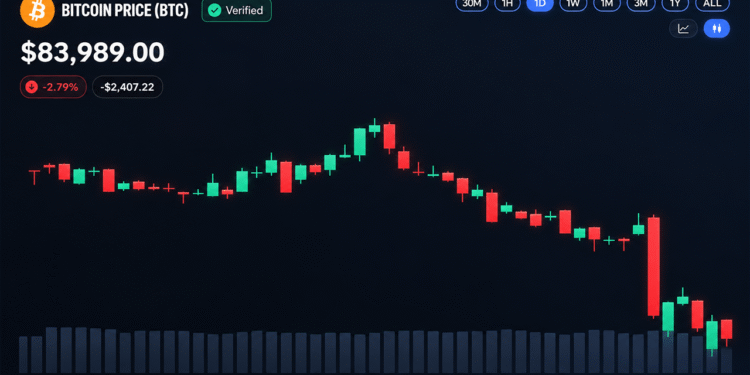 Bitcoin Price Plunges Below $84K as Rally Snaps