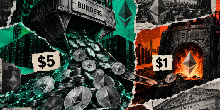 Builder receipts versus ETH burn