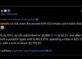 ICO Era Whale Buys ETH at $2,794 as Ethereum Price Now Sits At $2,720