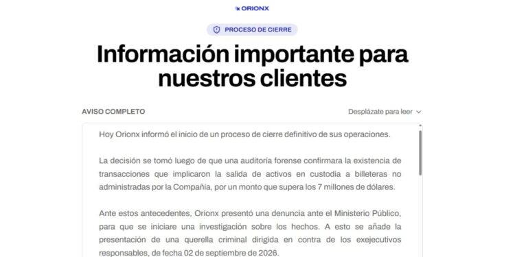 Orionx Halts Operations After Audit Uncovers $7M Financial Hole