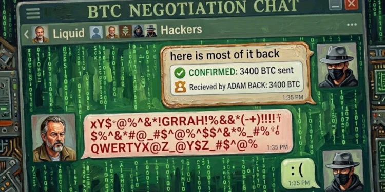 Liquid Gets 3,400 BTC Back After On-Chain Talks; White Hats Keep 598.5 BTC