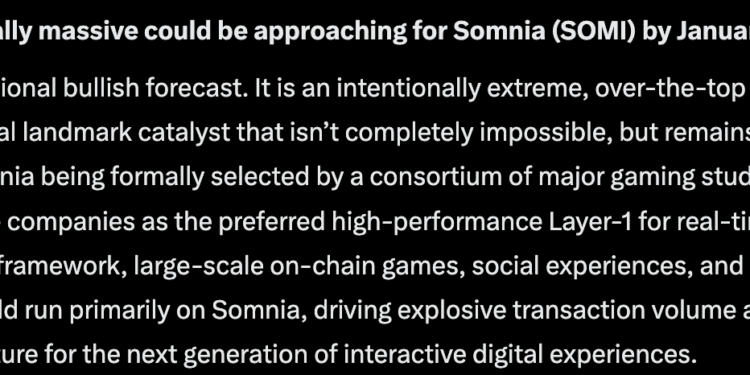 Elon Musk’s Grok AI Predicts SOMI Crypto Could Explode by 2027