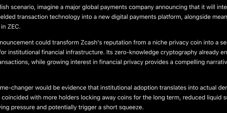 Elon Musk’s Grok AI Predicts an Explosive Move for Zcash (ZEC)