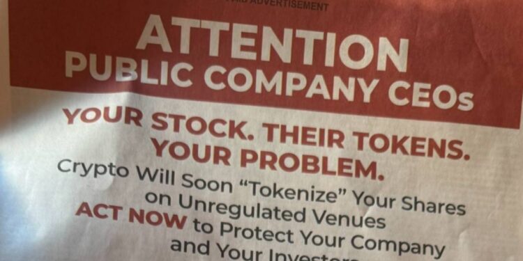 Crypto Leaders Blast Misleading WSJ Ad on Tokenization Risks