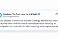 Ontology Halts L1 Blockchain for 41 Hours Over an Unknown Threat