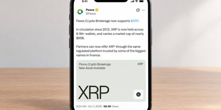XRP Lands on Paxos, the Crypto Engine Behind PayPal, Venmo, and Schwab