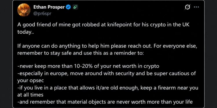 Robbers Tied up a UK Crypto Trader at Knifepoint and Took $800K